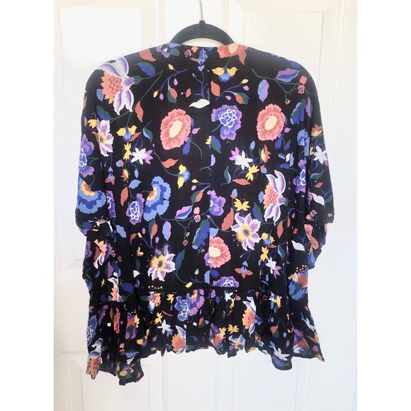 Anthropologie Plus Size Josie Dolman Floral Blouse - Picture 7 of 10